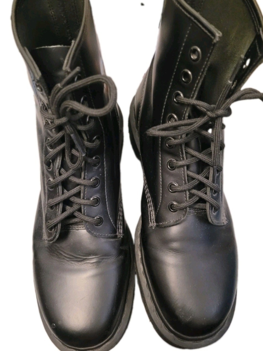 Vintage Dr. Martens Men’s 12 Black Leather 8 Eye Combat Boots Made in England